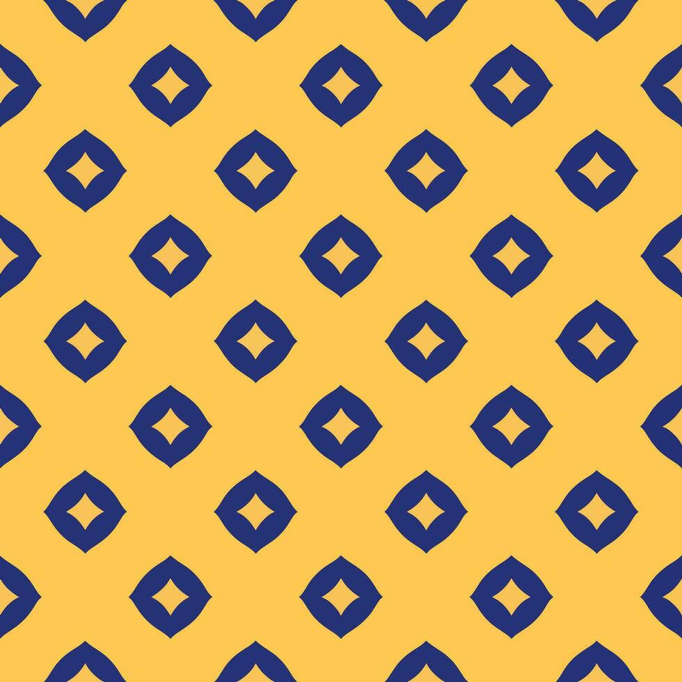 Yellow abstract geometric floral seamless pattern vector