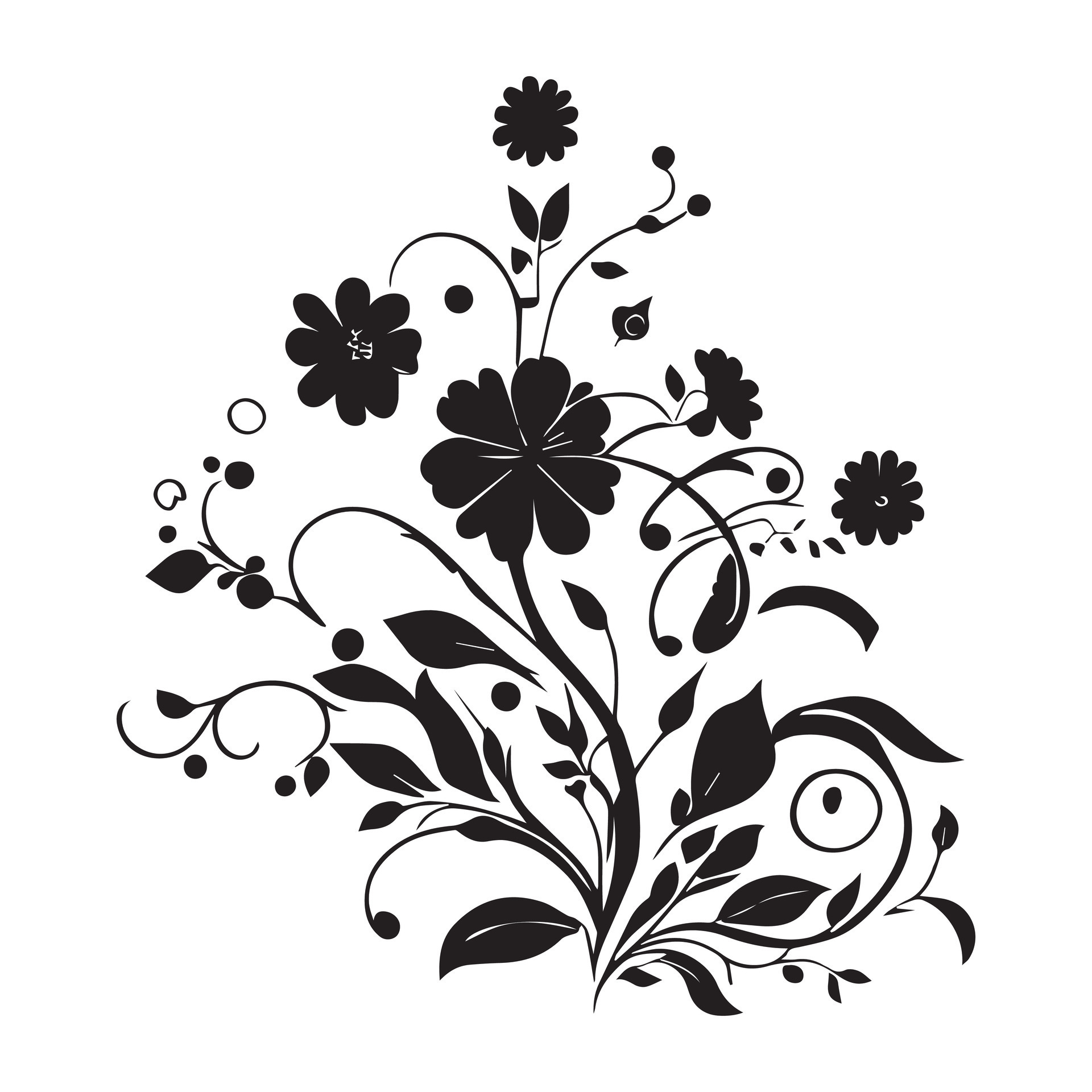 Floral Flower Design Vector Illustration black color 24741468 Vector
