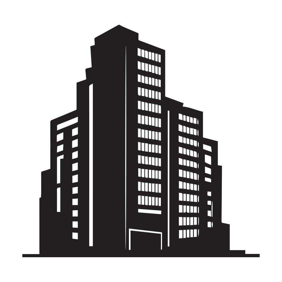 Building City Vector Silhouette Illustration