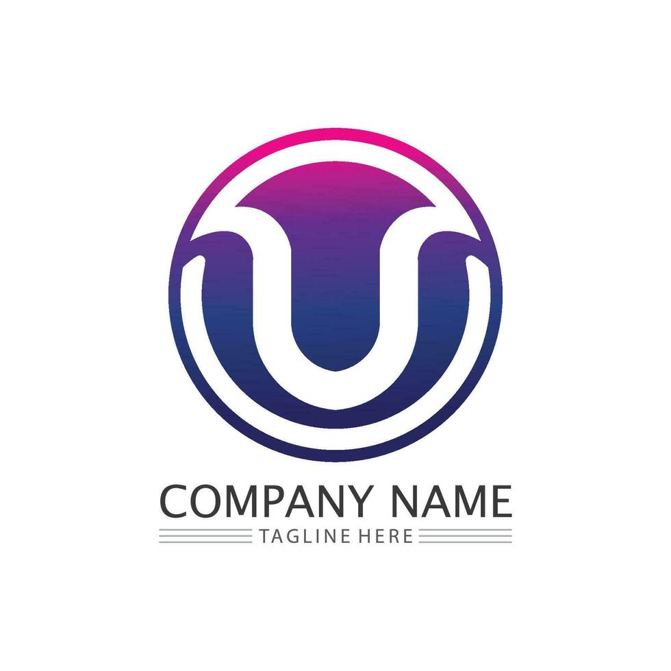 letra inicial u logo negocio y diseño icono vector