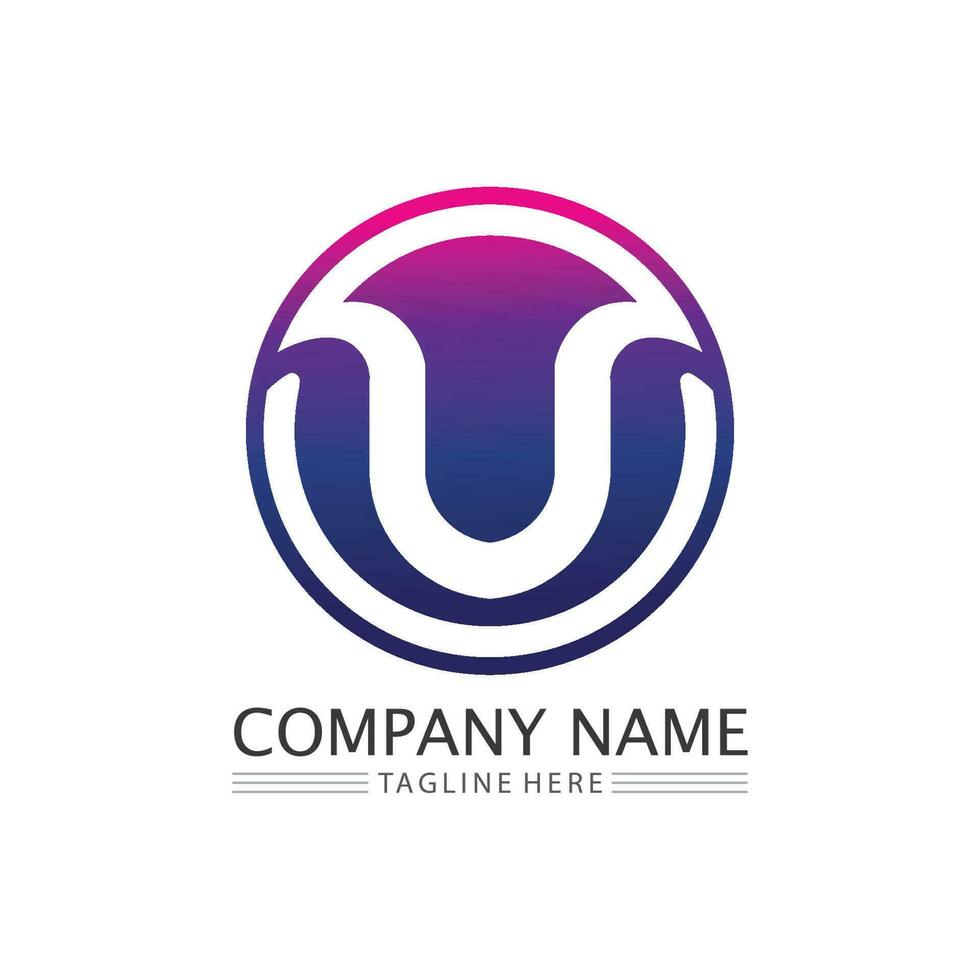 Initial letter U logo business and design icon vector