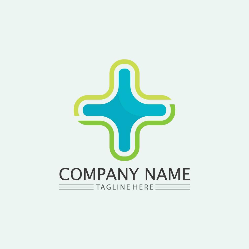 Hospital logo and health care icon symbols template icons app vector