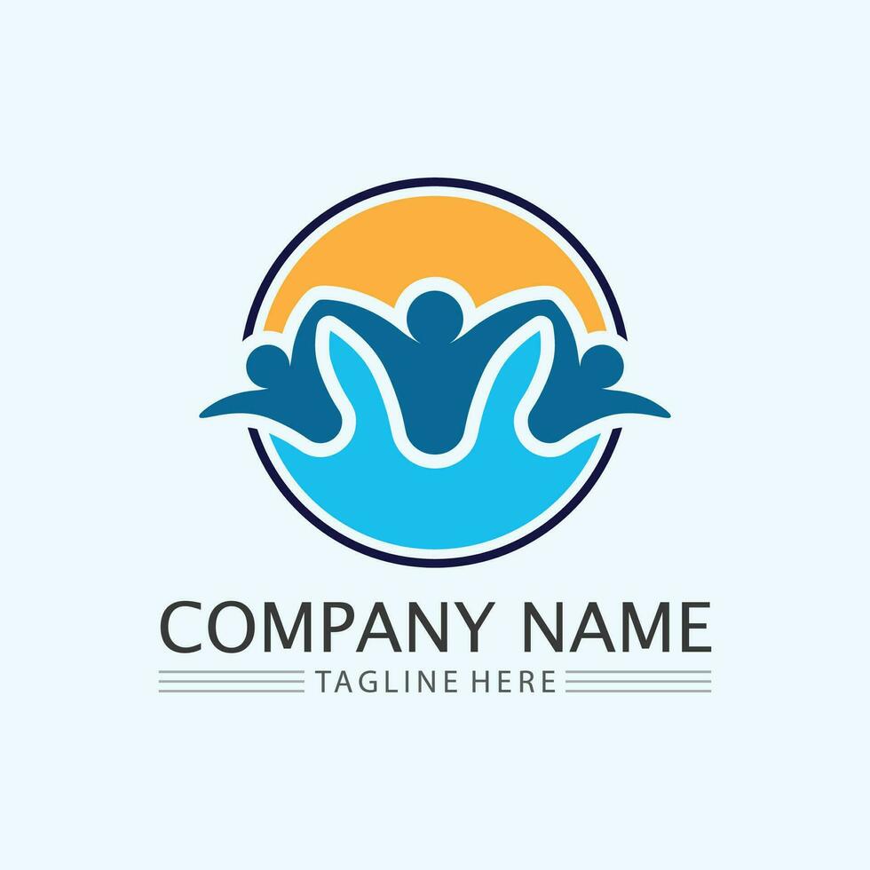 people logo design.fun people,healthy people,sport,community people symbol vector illustration