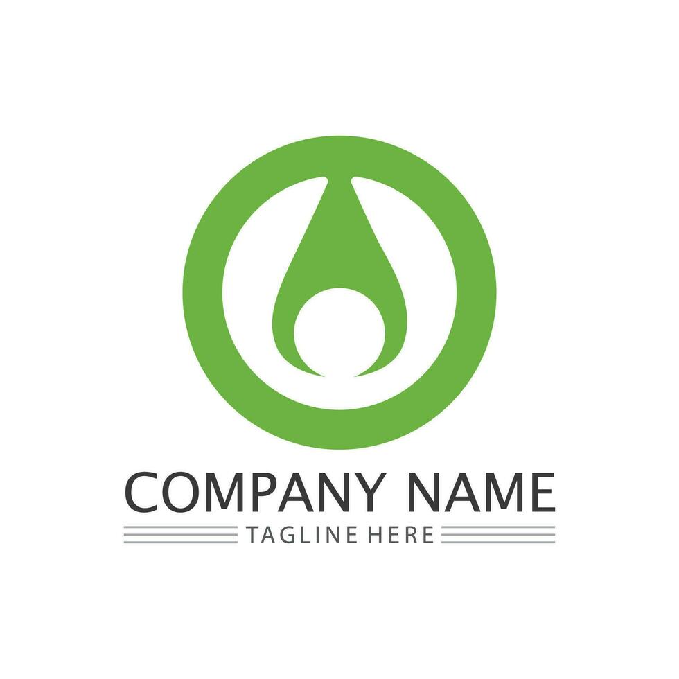 Eco Energy Vector Logo with leaf symbol. Green color with flash or thunder graphic. Nature and electricity renewable. This logo is suitable for technology, recycle, organic.