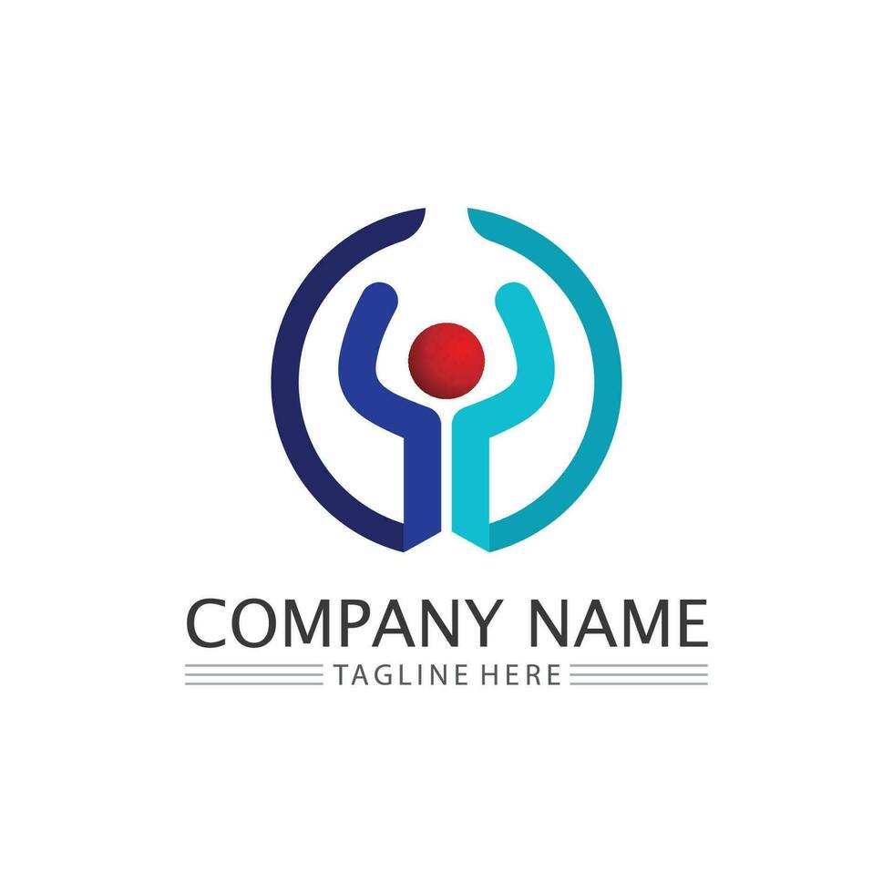 Community logo people work team and business vector logo and design group family