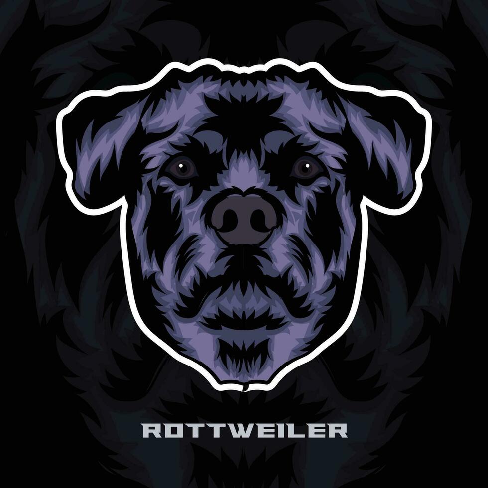 Rottweiler perro cara vector valores ilustración, perro mascota logo, perro cara logo vector