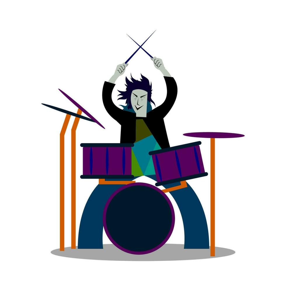 Drum player vector stock Illustration, Jazz Music Vector, drummer vector