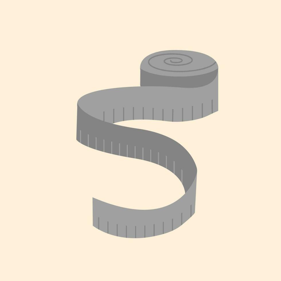 Measuring tape flat icon, vector illustration. Weight loss concept.