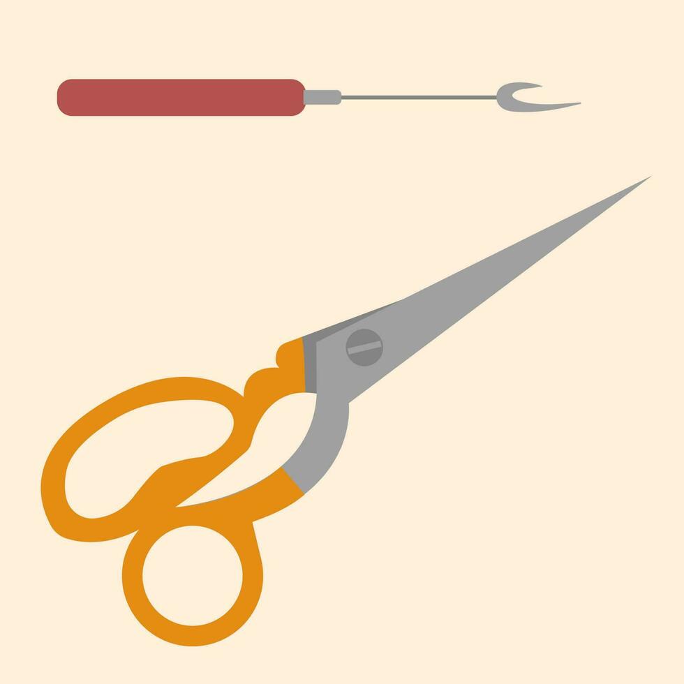 Scissors and pliers flat icon, vector illustration, eps10