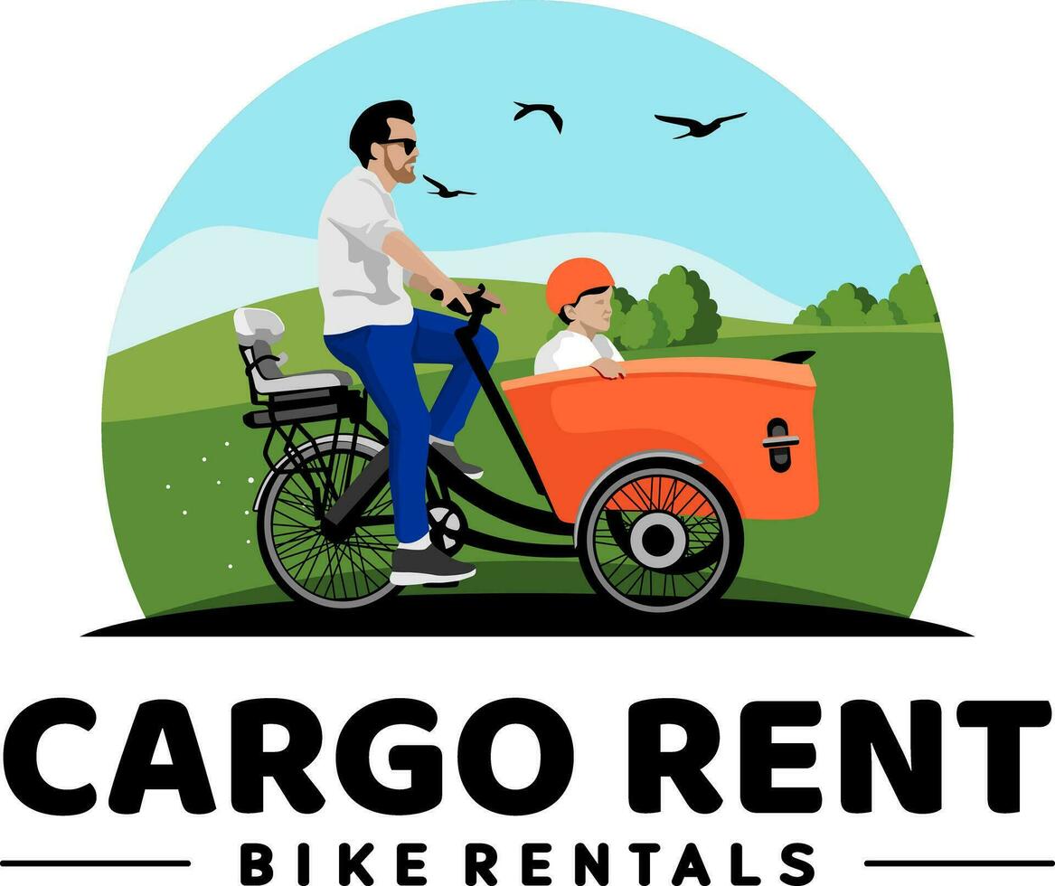 carga bicicleta alquiler logo vector