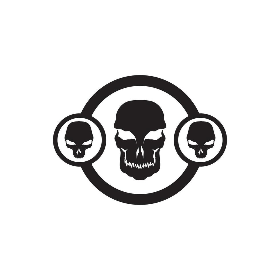 Crossbones death skull, danger or poison flat icon for apps and websites vector