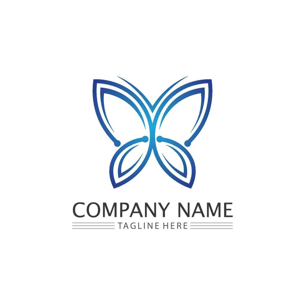 Vector Butterfly conceptual simple, colorful icon. Logo. Vector illustration