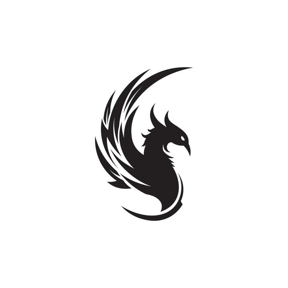 phoenix bird symbol and logo design vector illustration