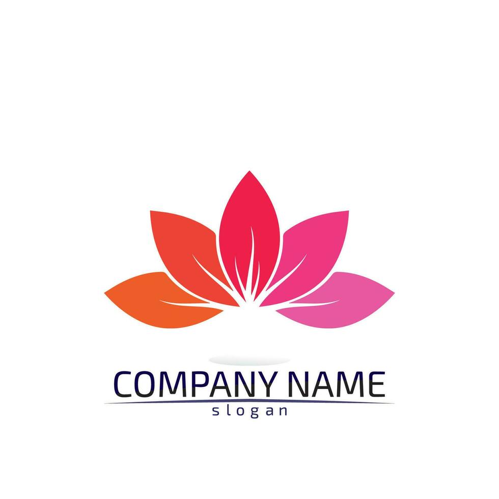 Stylized lotus flower icon vector background