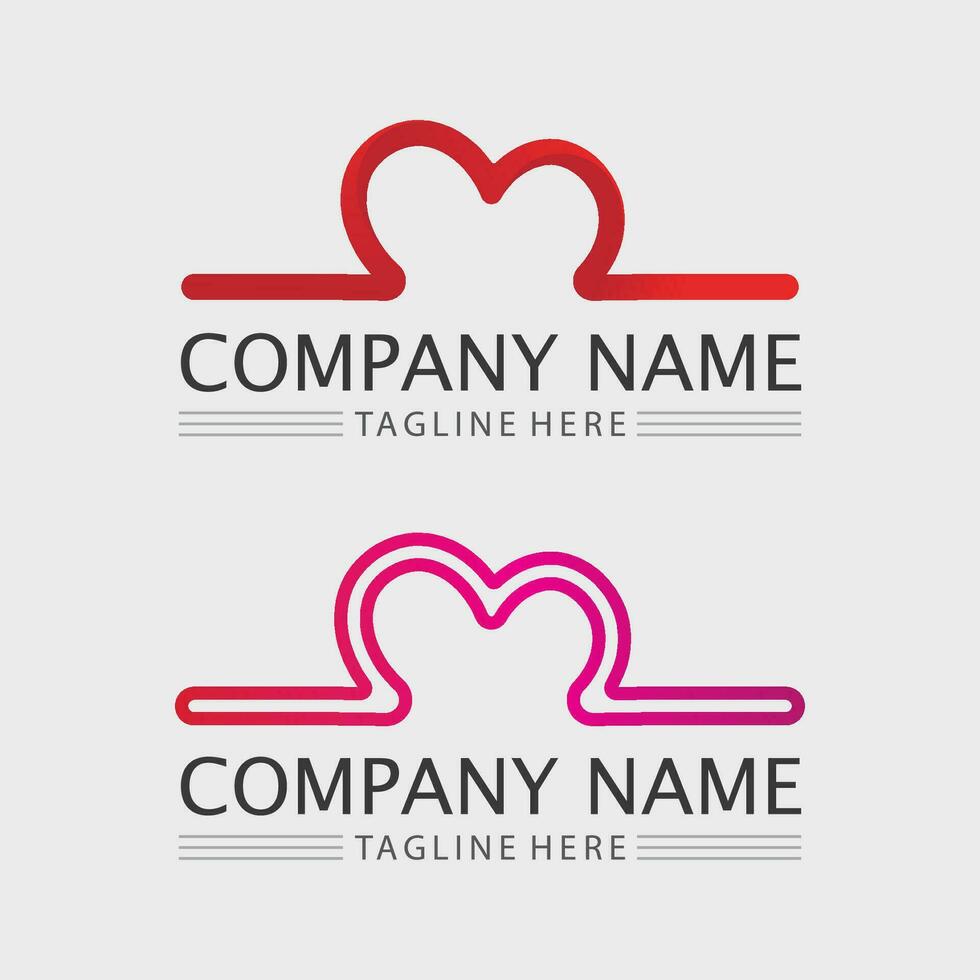 M letter an M font logo design vector identity icon sign