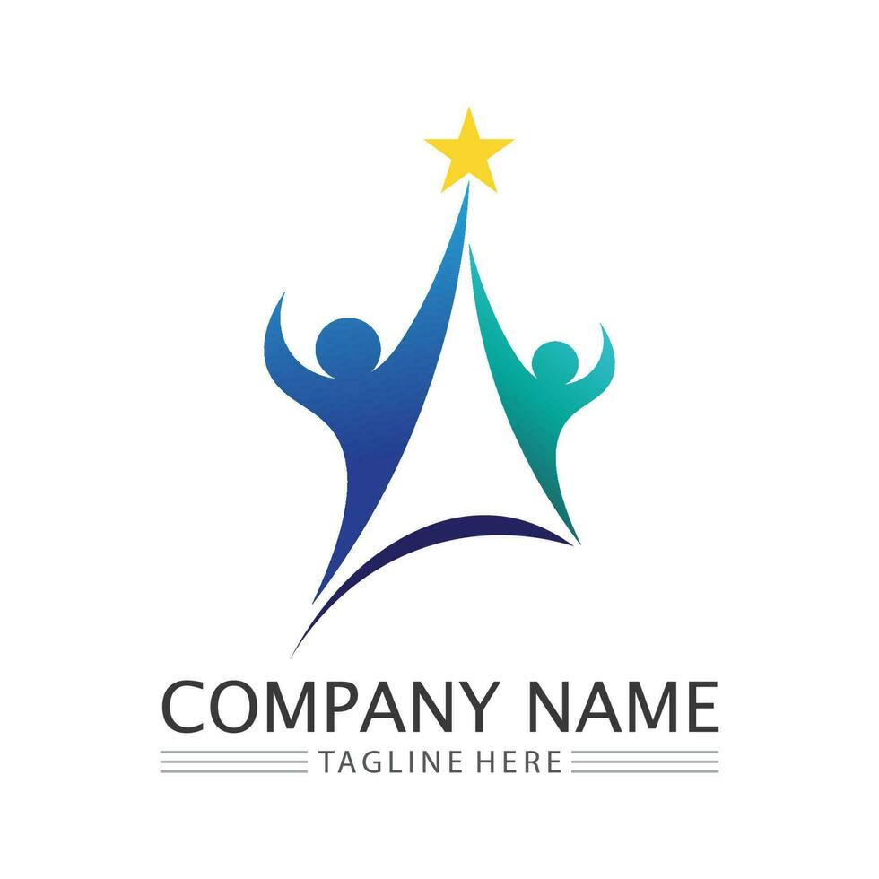 Abstract people logo design.fun people,healthy people,sport,community people symbol vector illustration