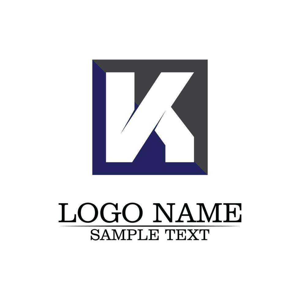 k letra k diseño de logotipo y vector