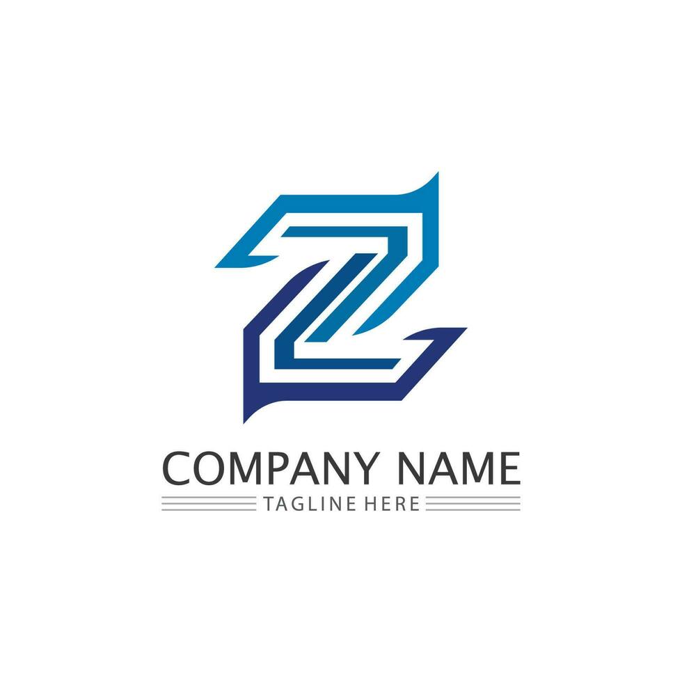 Z letter and font Z logo design vector identity illustration
