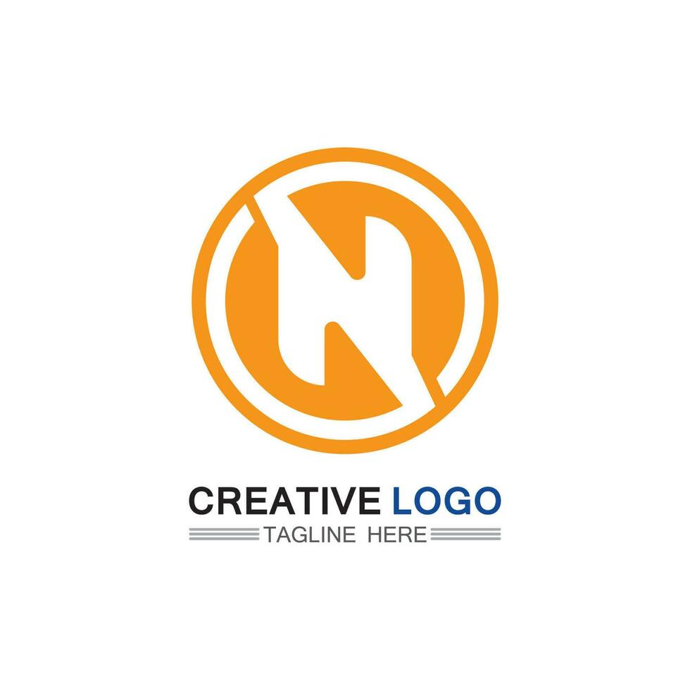 N logo font company logo business and letter initial N design vector and letter for logo