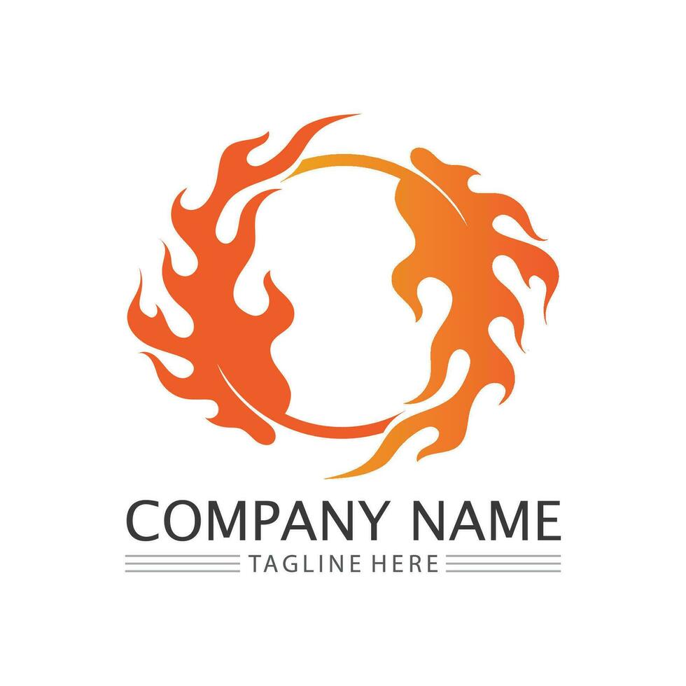 fire flame logo icon vector design template