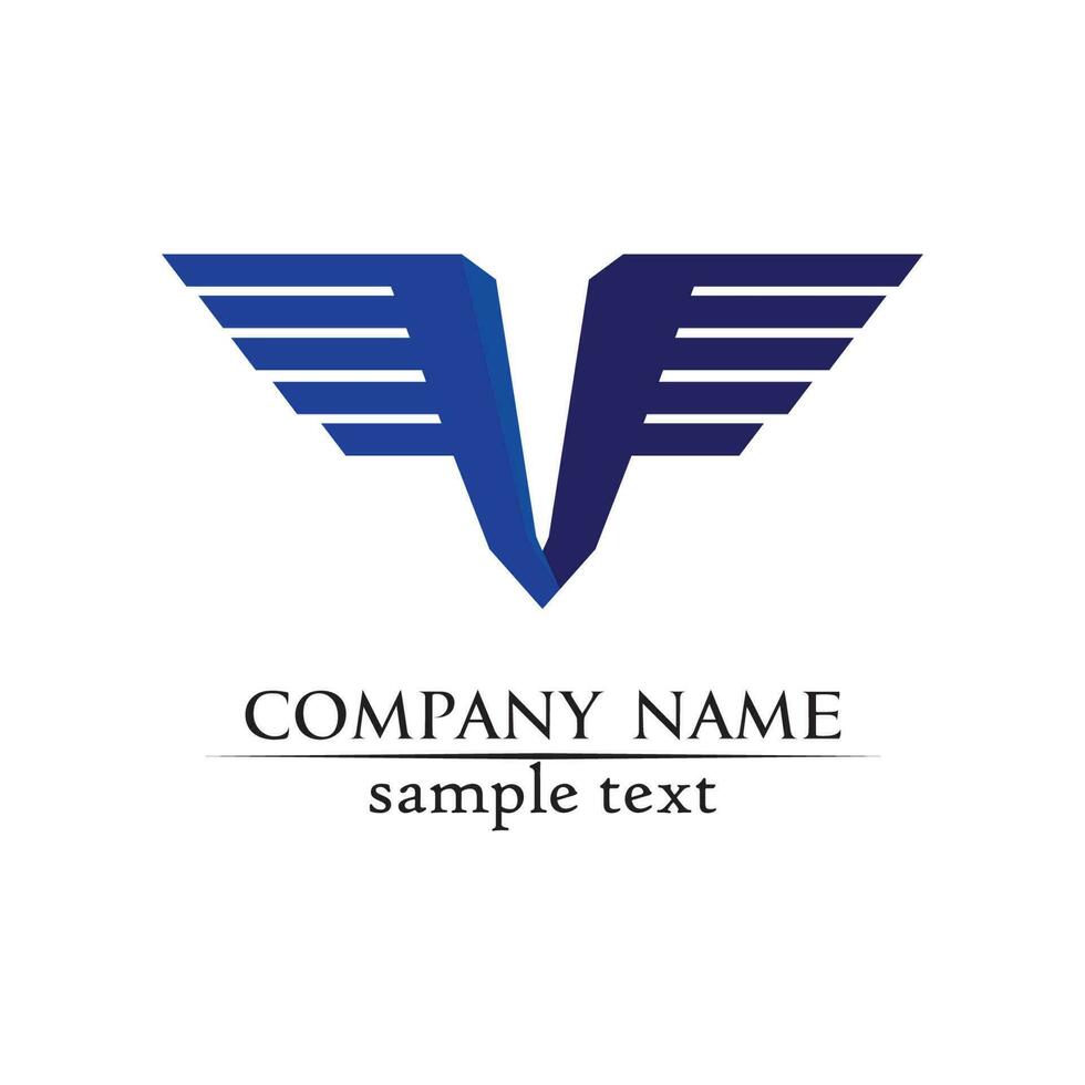 V letras plantilla de logotipo y símbolos de la empresa vector