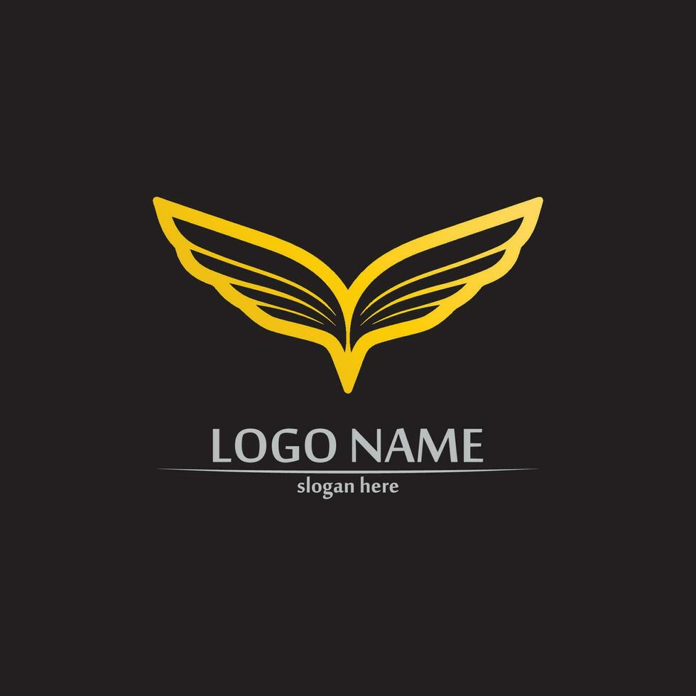 Wings logo Business and design animal wings Vector fast bird symbol icon fly