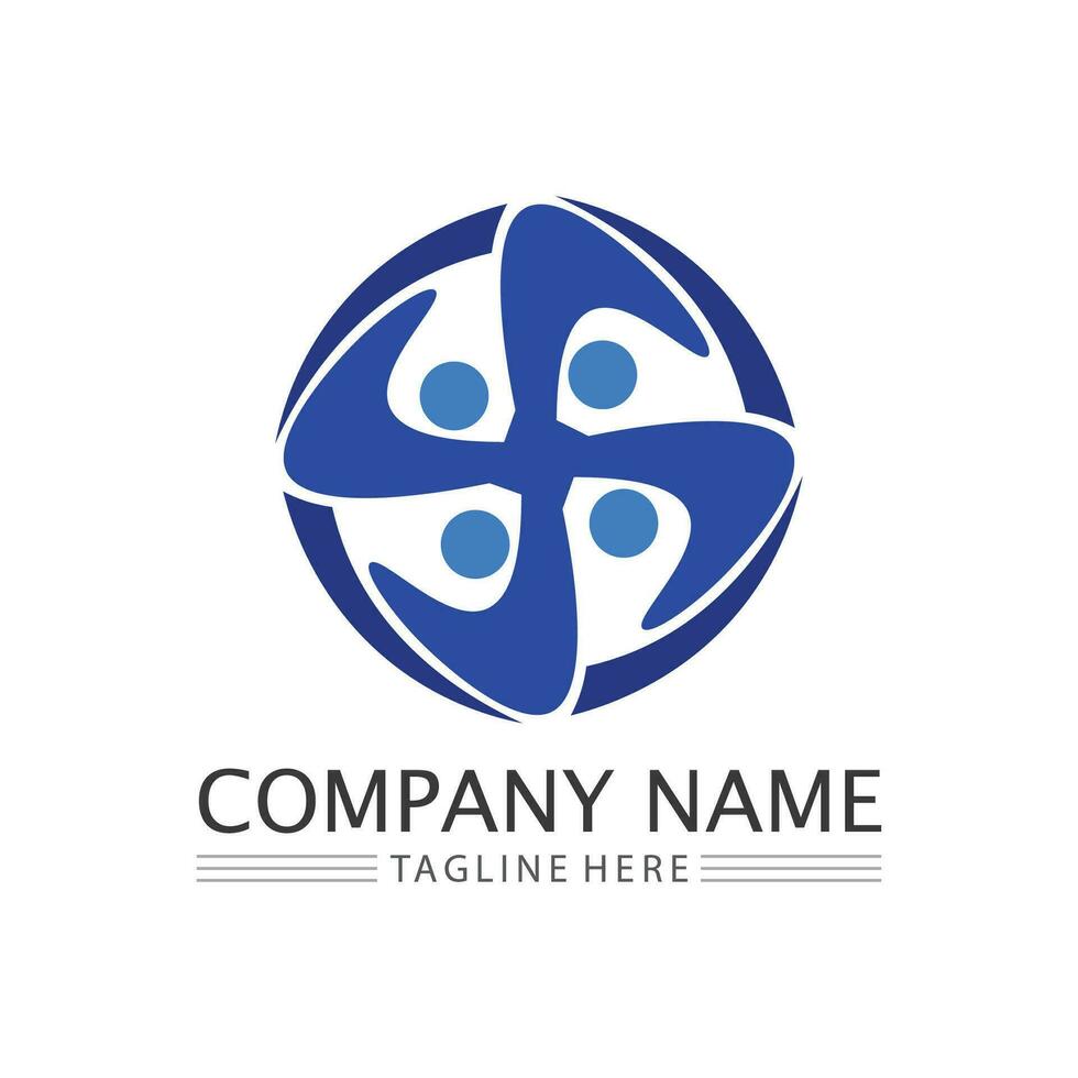 People Icon work group Vector  logo illustration design