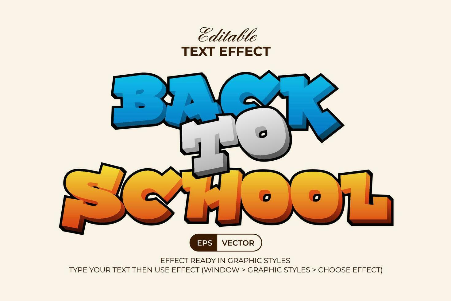 Back to school text effect fun style. Editable text effect. vector