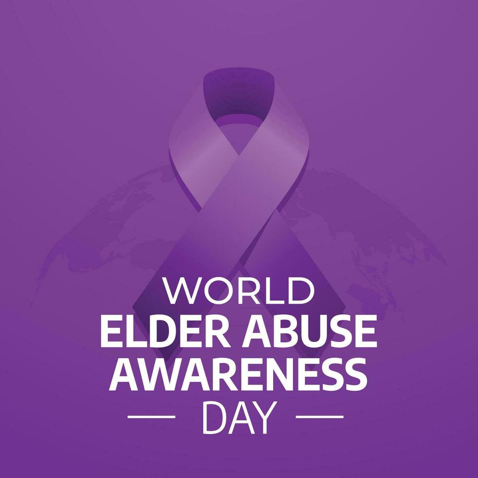 world elder abuse awareness day design template for celebration. elder abuse awareness ribbon. purple ribbon. vector