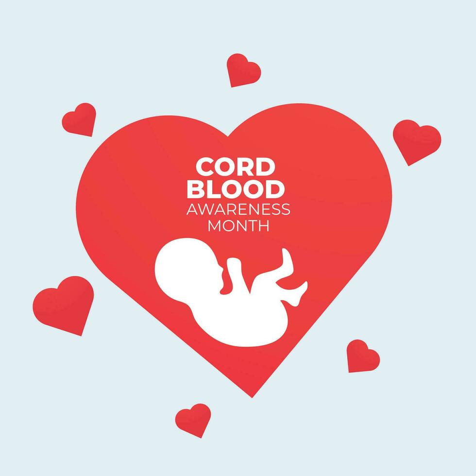 cord blood awareness month design template for celebration. cord blood illustration. cord blood placenta illustration. vector