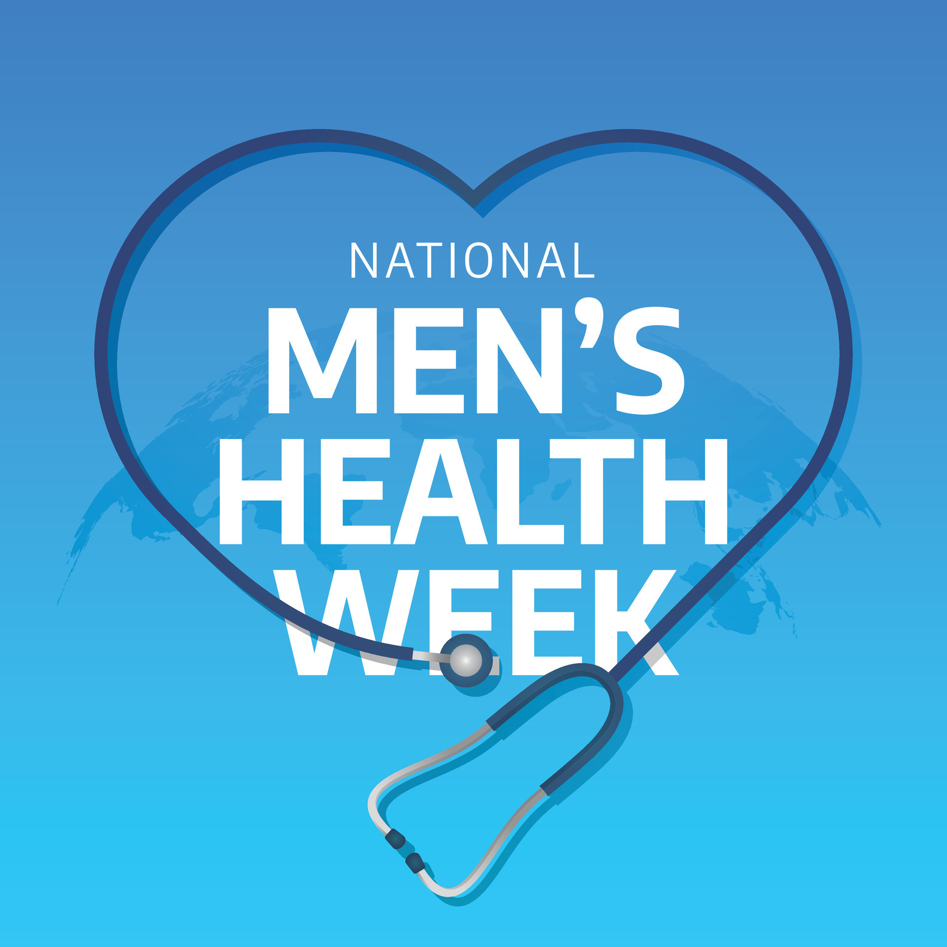 national men's health week design template for celebration. stethoscope