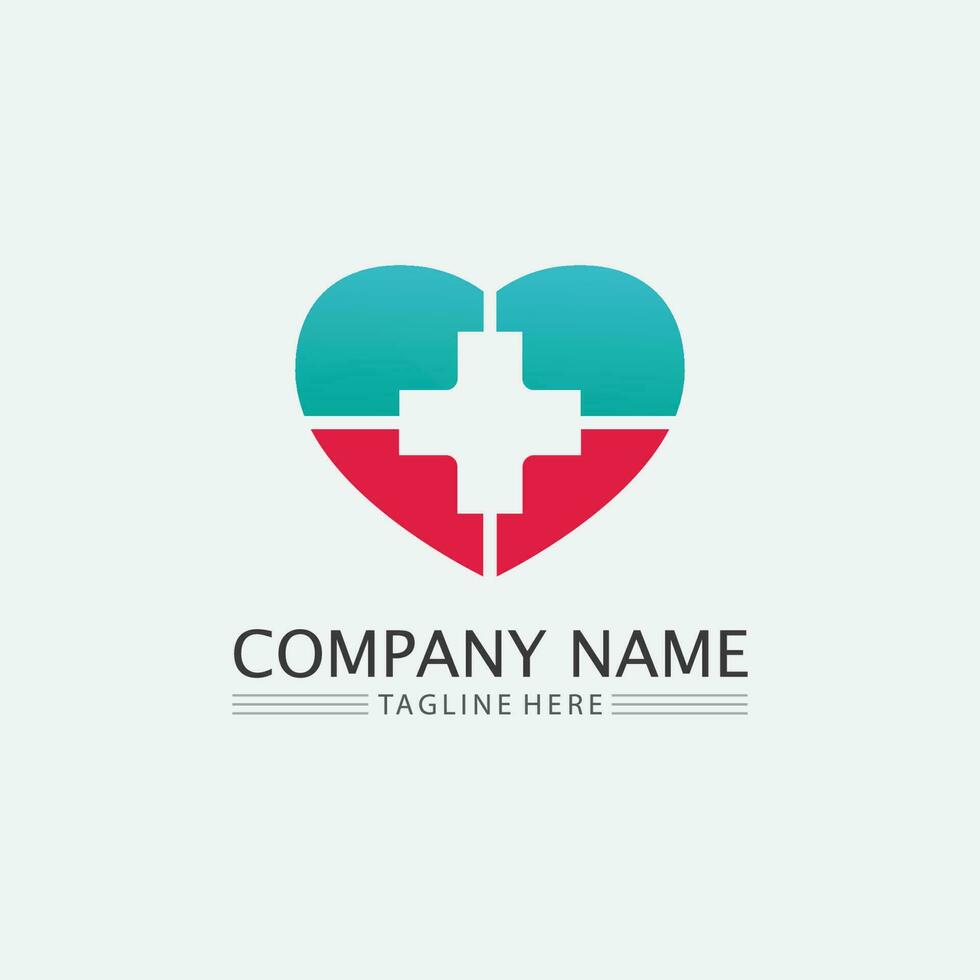 Hospital logo and health care icon symbols template icons app vector