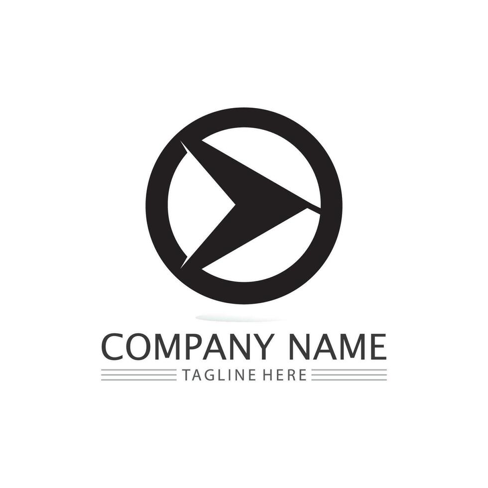 vector de diseño de logotipo de flecha para música, medios, reproducción, audio digital y velocidad, finanzas, logotipo de plantilla empresarial