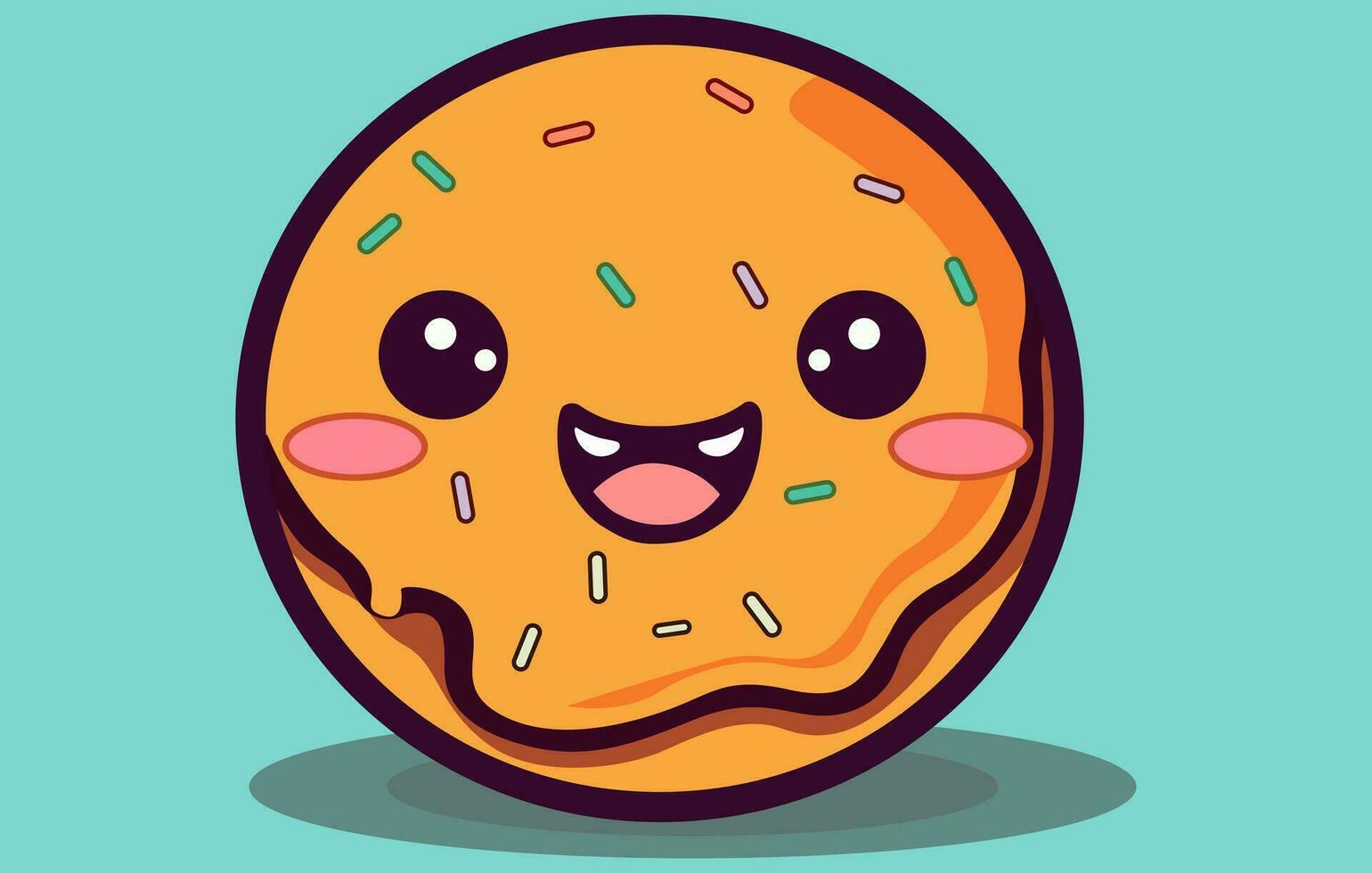 Floating Melted Doughnut Cartoon Vector Icon Illustration. Food Object Icon Concept Isolated Premium Vector. Flat Cartoon Style,donut doodle icon, vector illustration,