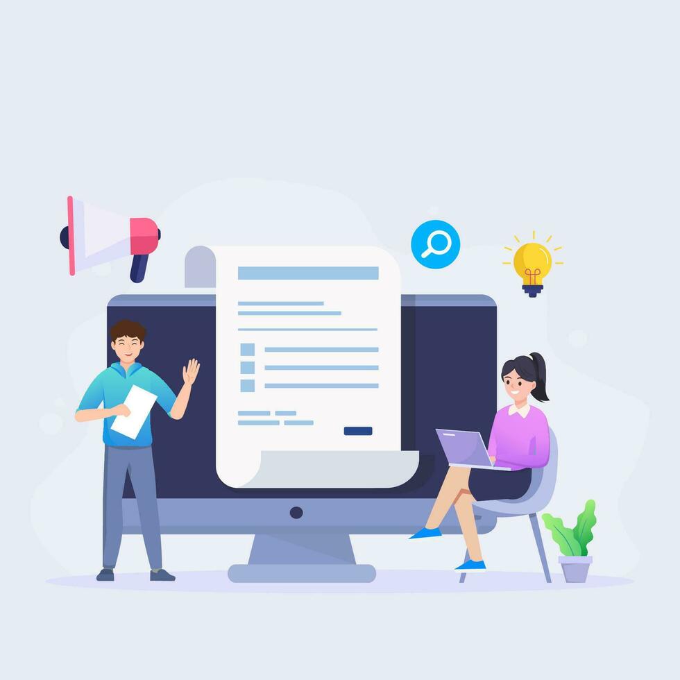 Build branding or brand awareness, marketing or advertising for company reputation. illustration vector concept.