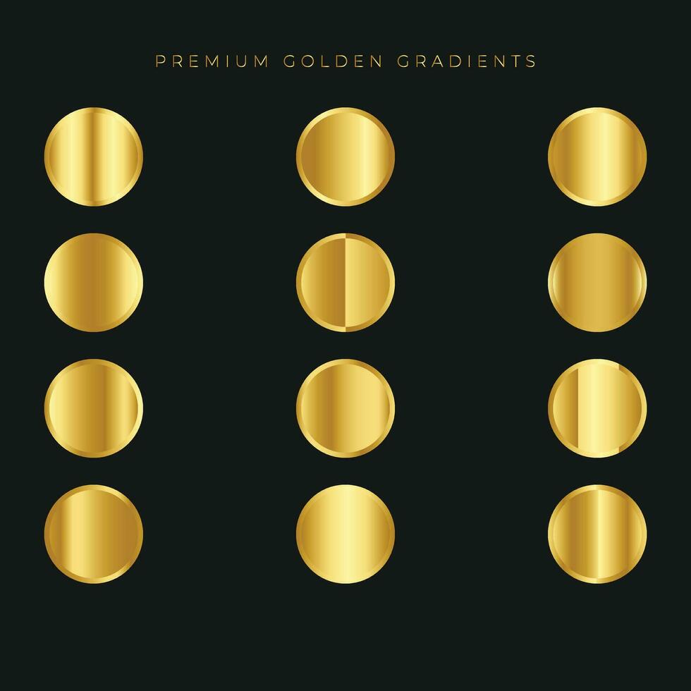 Gradient color palette, palette of gold gradient vector