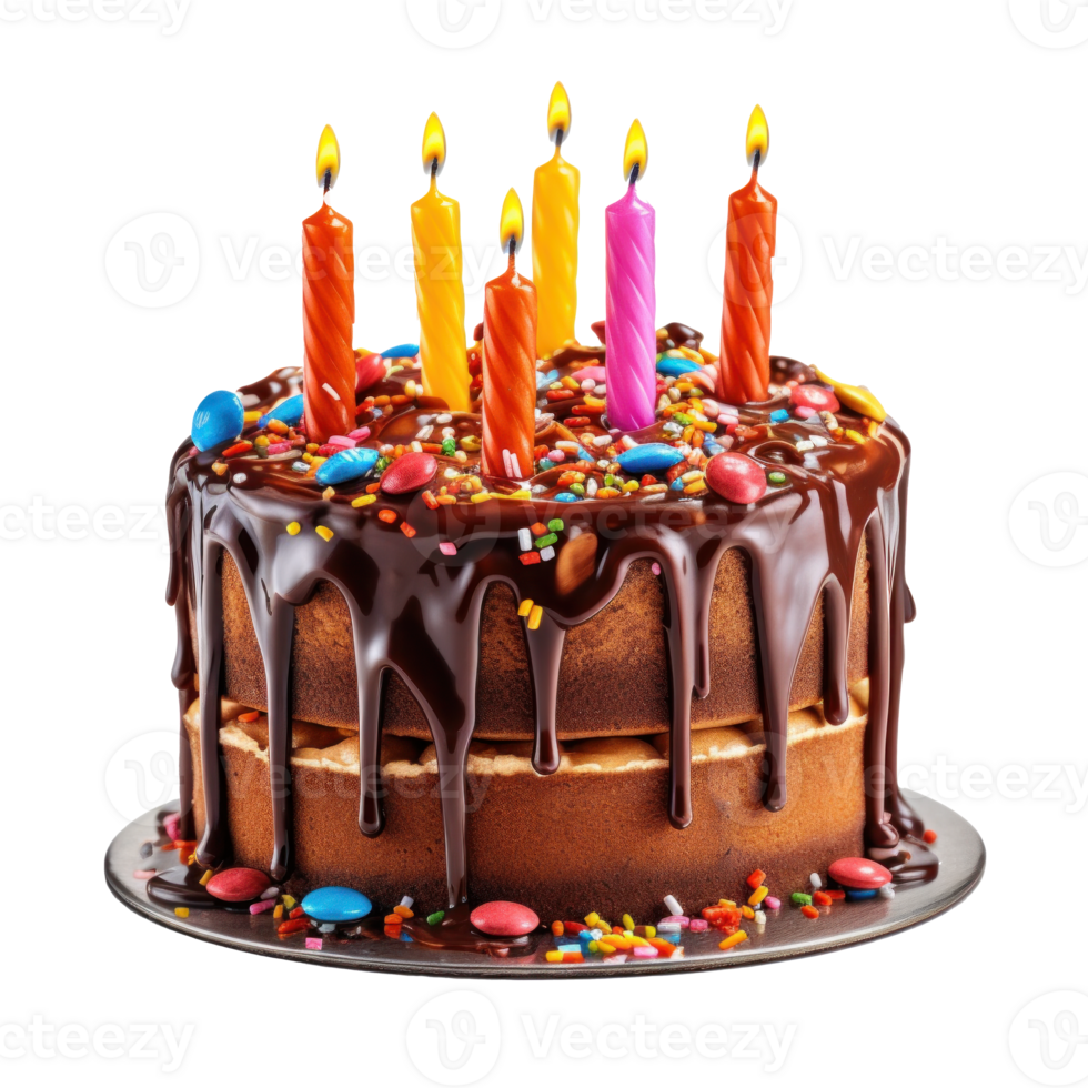Birthday Cake Isolated. Illustration png