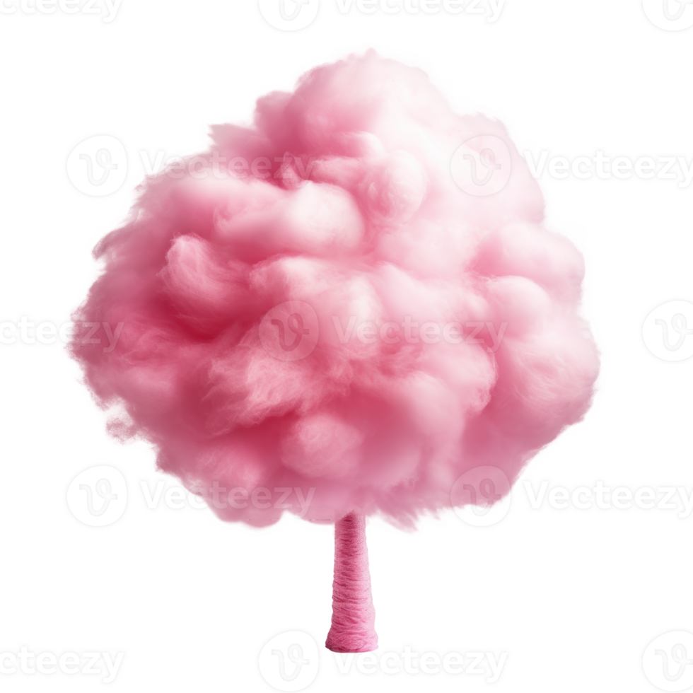 Pink Cotton Candy Isolated. Illustration AI Generative png