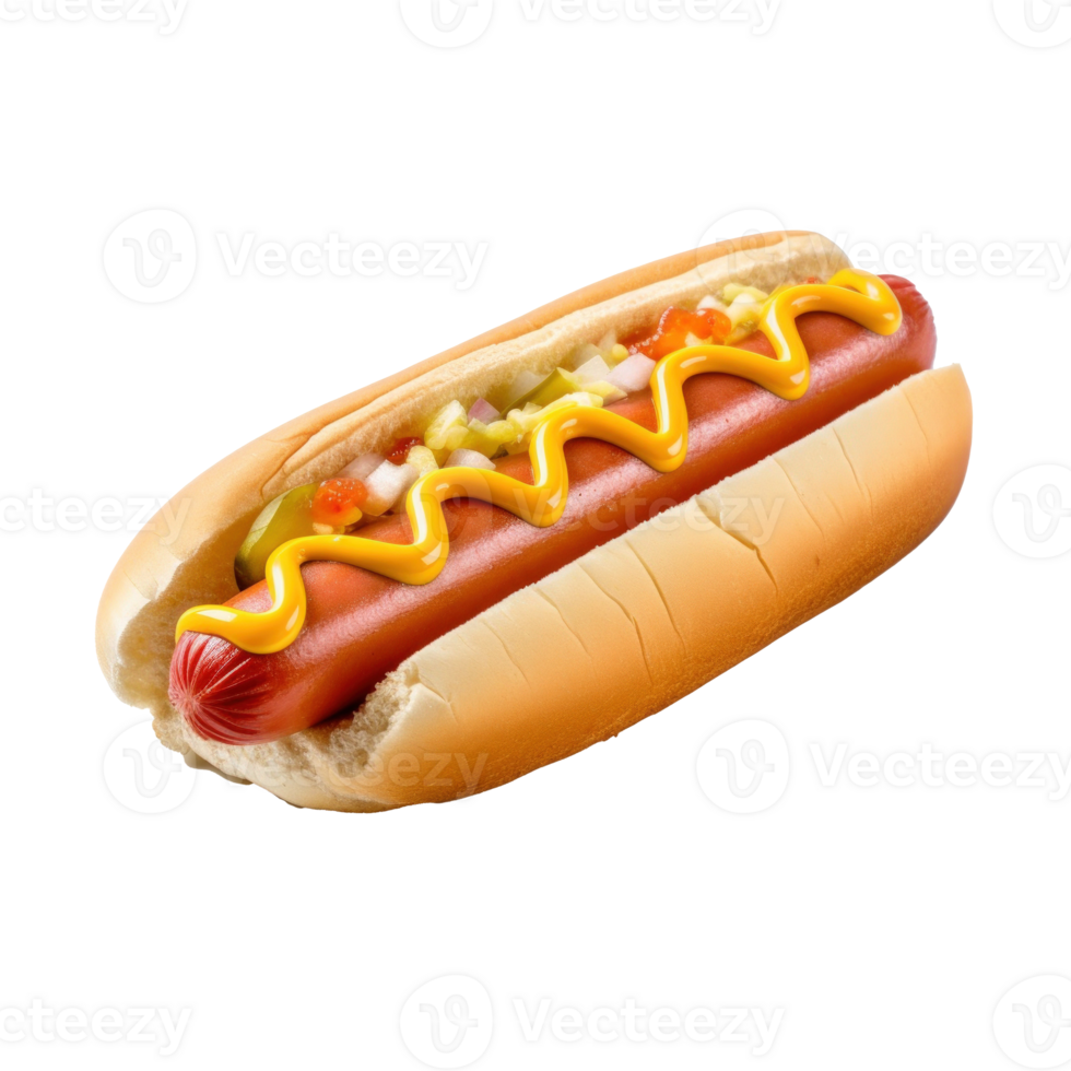 Hot Dog Isolated on white. Illustration png