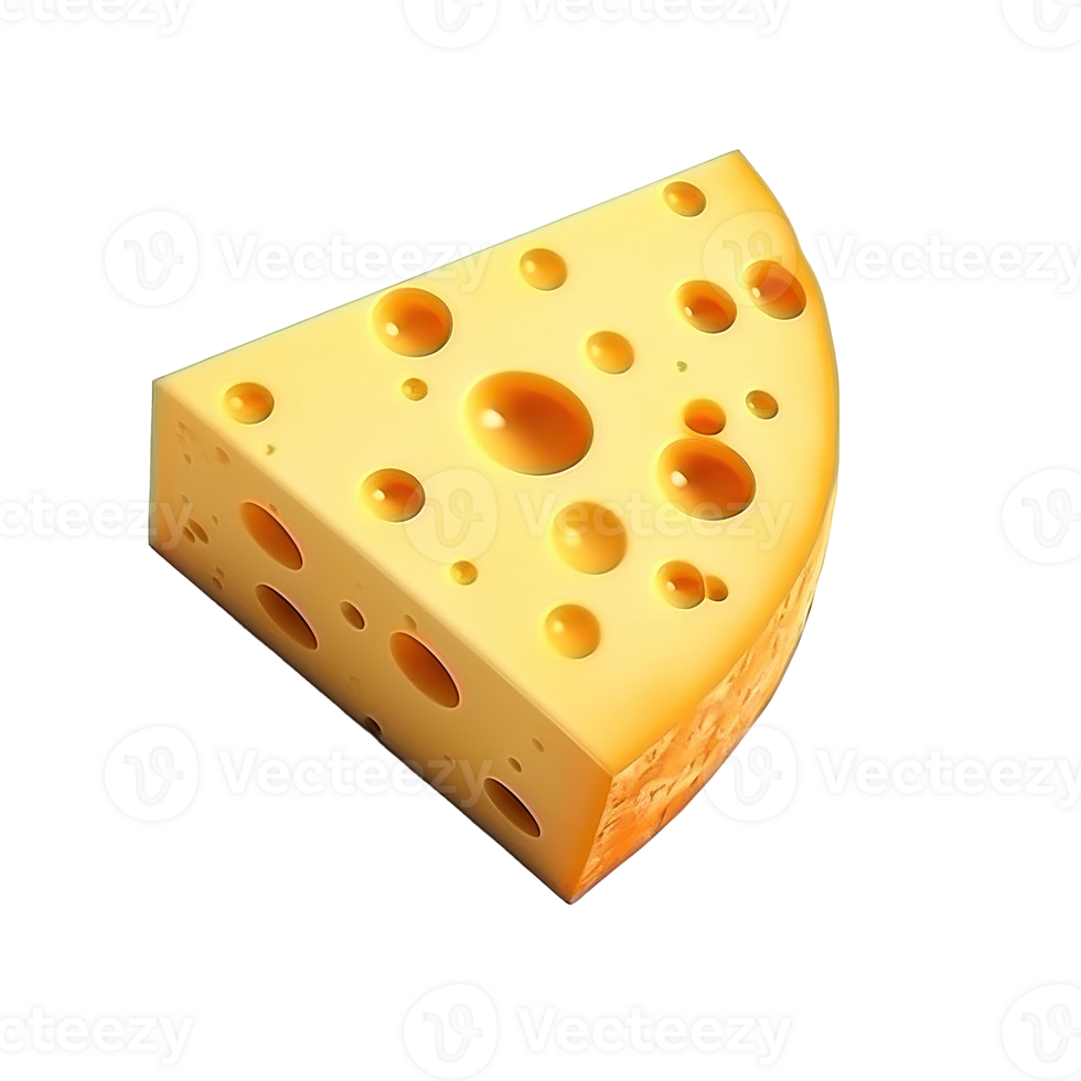 pièce de fromage isolé. illustration ai génératif png