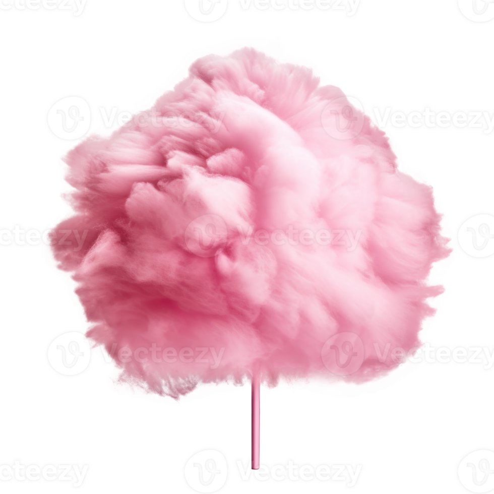 Pink Cotton Candy Isolated. Illustration AI Generative png