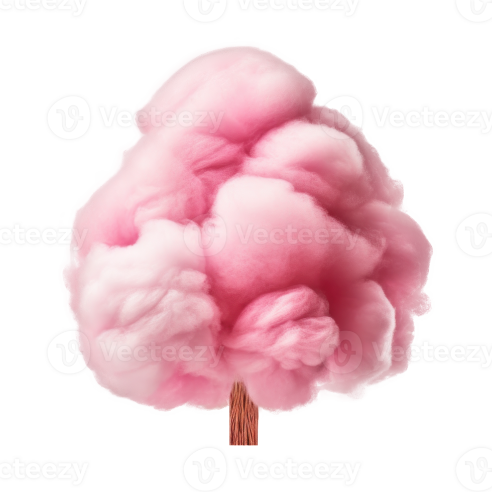 Pink Cotton Candy Isolated. Illustration AI Generative png