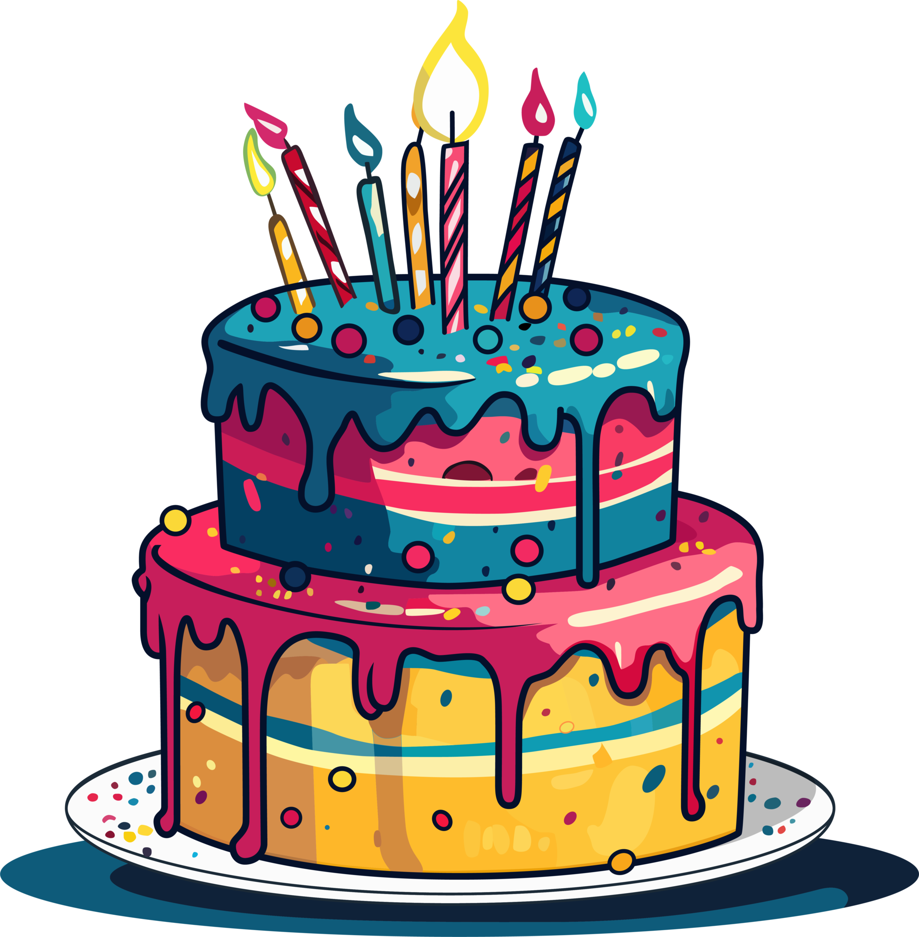 Birthday Cake Vector Illustration 24742846 PNG