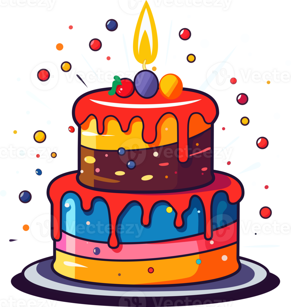 Birthday Cake Vector Illustration 24742863 PNG