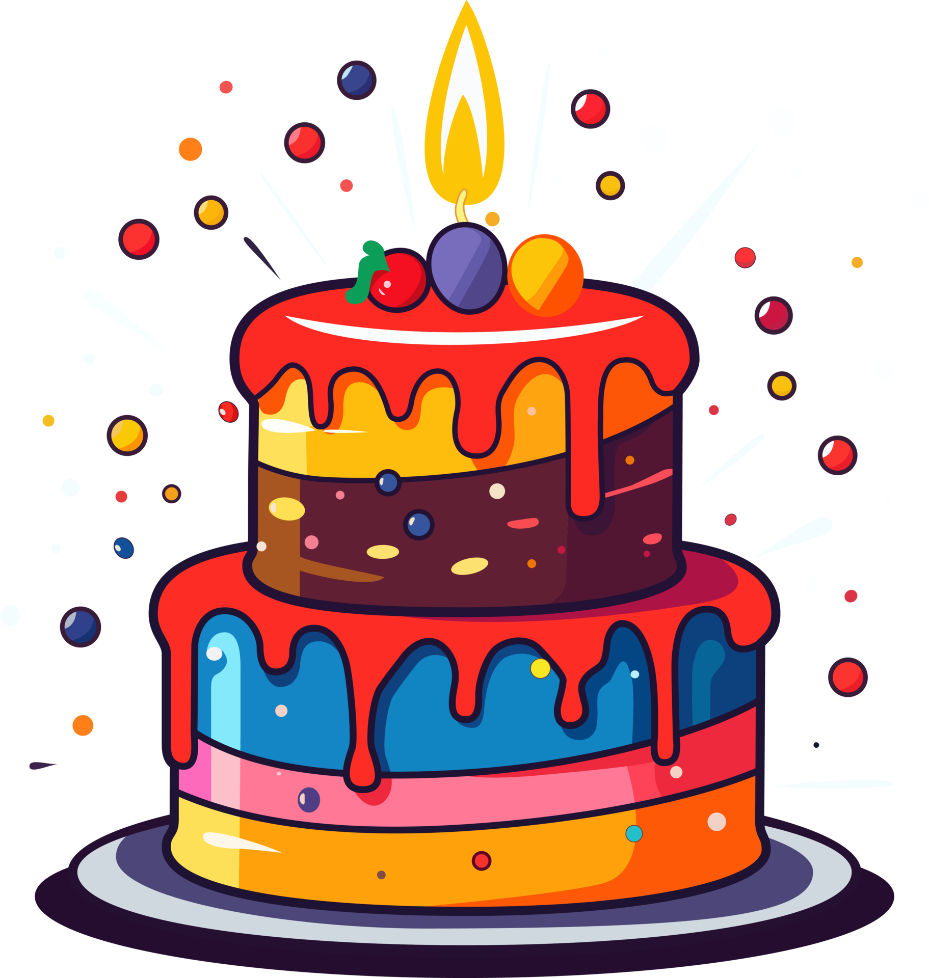 Hand drawn birthday cake on transparent background PNG - Similar PNG