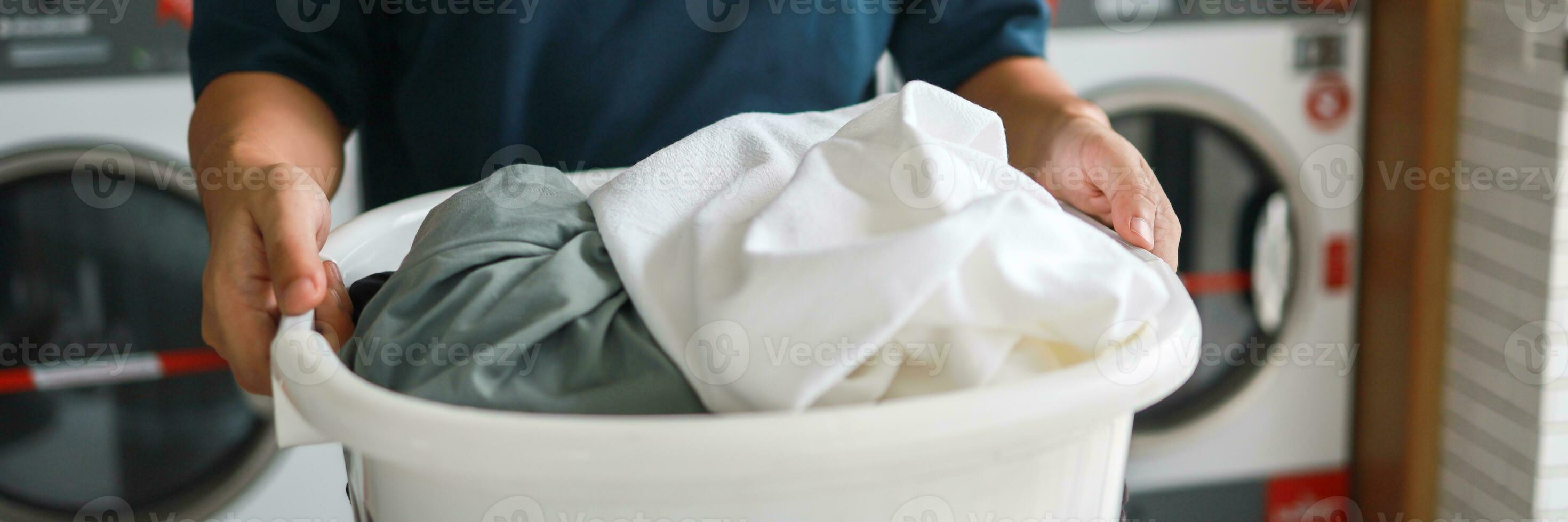 House husband with Basket and dirty photo