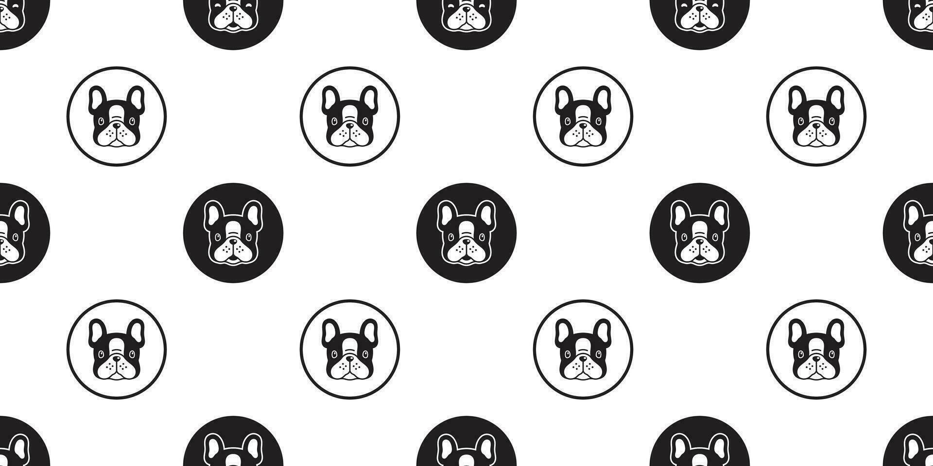 Dog seamless pattern french bulldog vector scarf isolated polka dot cartoon tile background repeat wallpaper