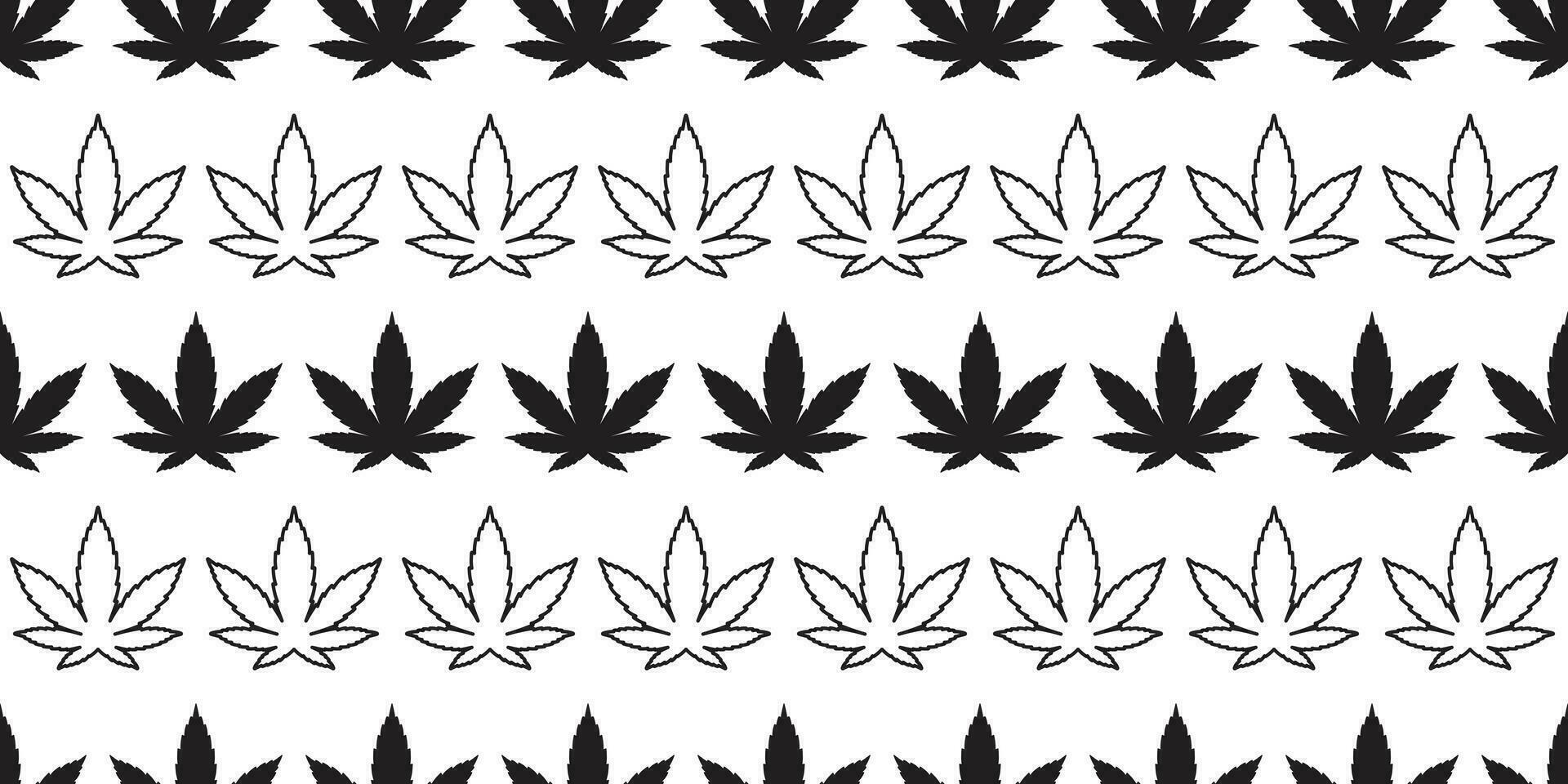Marijuana seamless pattern cannabis vector weed leaf tile background repeat wallpaper scarf isolated illustration