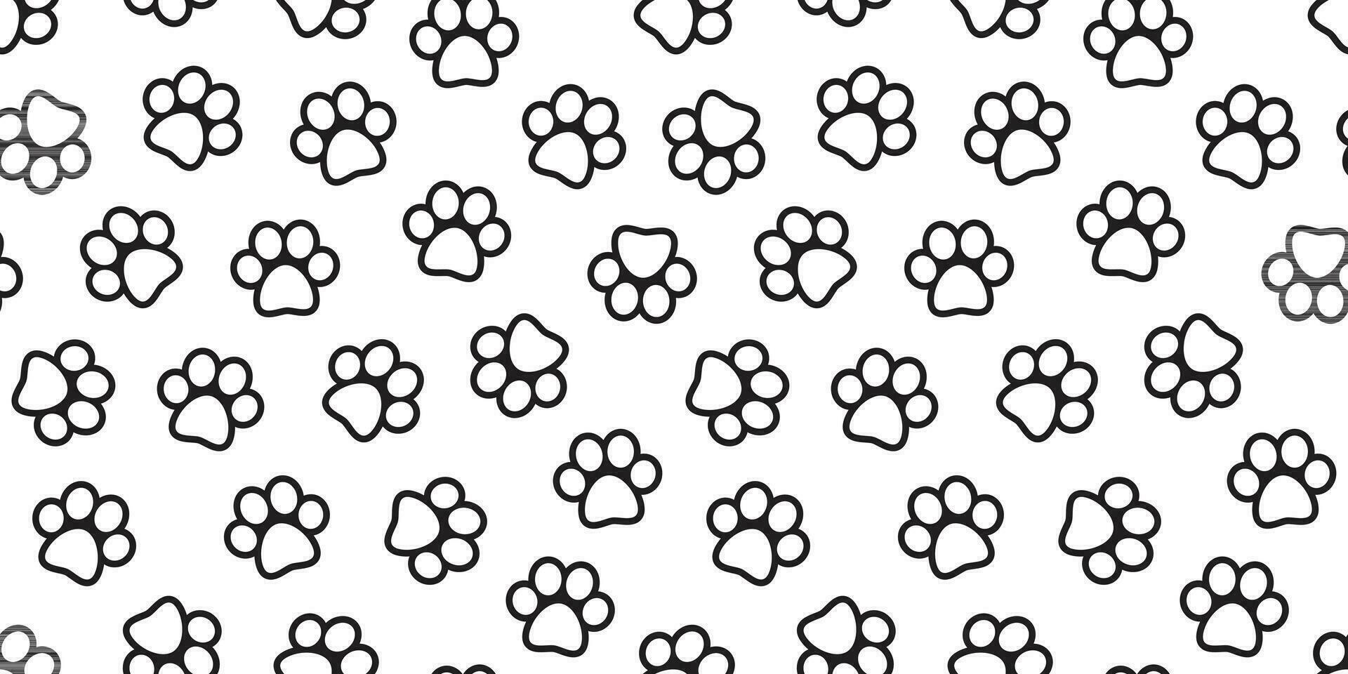 Dog Paw Seamless Pattern vector Cat Paw foot print kitten puppy scarf isolated repeat wallpaper tile background