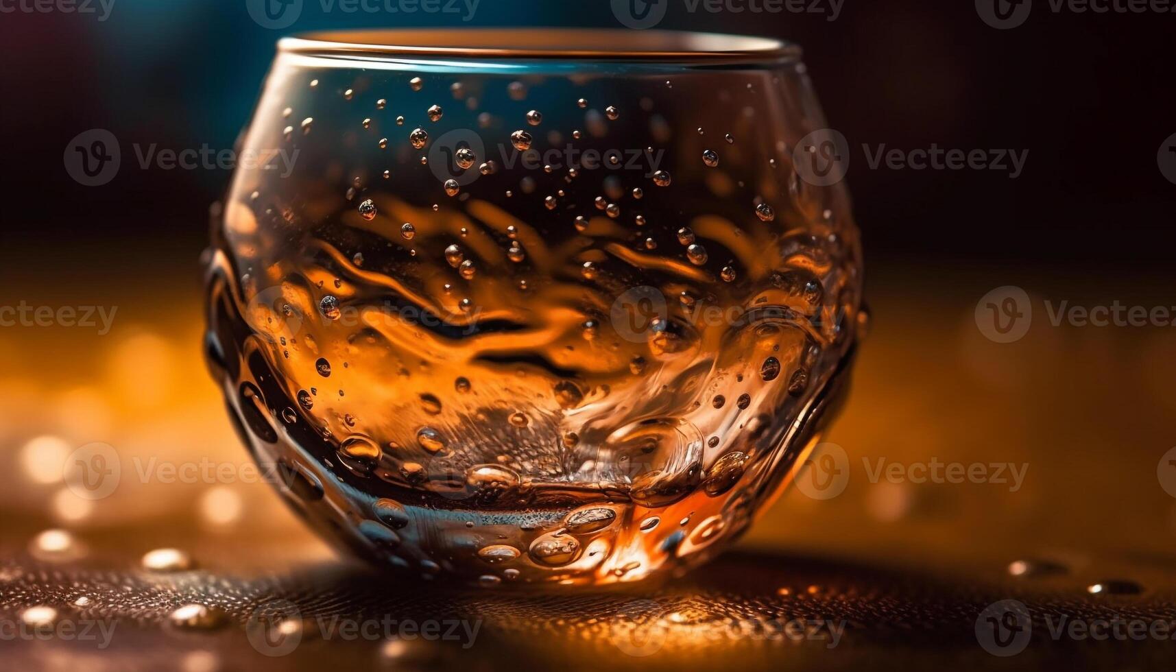 Luxury whiskey in crystal glass on table generated by AI photo